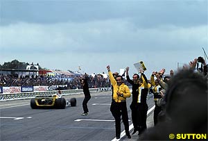 Renault celebrate their first win in 1979