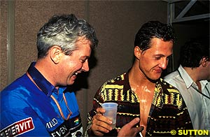 Symonds with Michael Schumacher in 1995