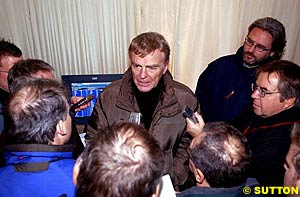 Max Mosley at the final round of the 2003 World Rally Championship