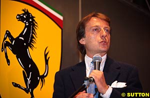 di Montezemolo with the Ferrari logo