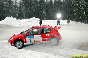 Marcus Gronholm sliding his way to a snowy victory