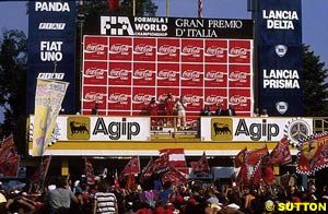 Berger and Alboreto on the podium. Monza 1988