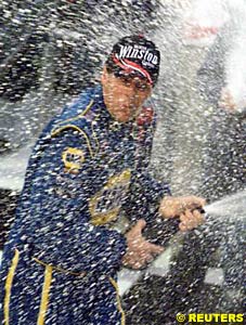 Michael Waltrip sprays the champers