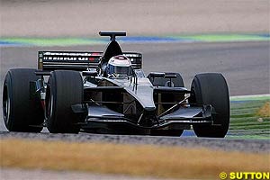 Verstappen drove the old 2001 Minardi at Valencia on Avon tyres