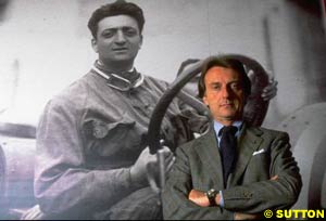 Luca di Montezemolo, with Enzo Ferrari in the background