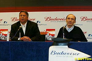 Tony Ponturo and Frank Williams at the Budweiser press conference