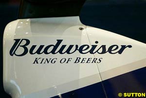 Budweiser decal on the Williams car