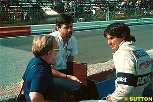 Jenkinson, left, with Gordon Murray and Nelson Piquet, 1980