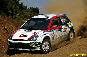 Colin McRae on his way to victory in last year's Acropolis Rally