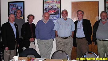 Left to right: Don Capps, Richard Holub, Mike Argetsinger, Doug Nye, Anton Krivanek, Paul Medici, and Bill Green