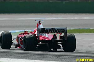 Schumacher suffers a puncture in Germany