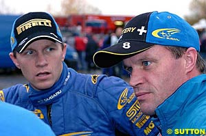 World Champion Petter Solberg and teammate four time World Champion Tommi Makinen