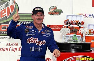 Terry Labonte celebrates his first victory in a long time
