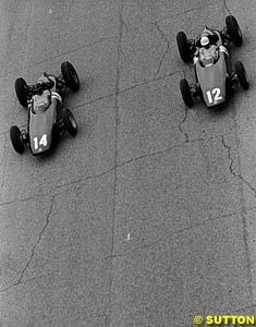 Graham Hill and Richie Ginther scoring a 1-2 for BRM at Monza in 1962