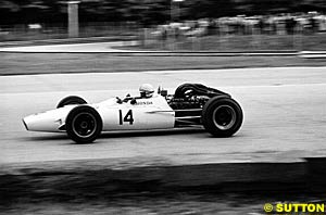 John Surtees on his way to scoring Honda's second win in Formula One at Monza in 1967