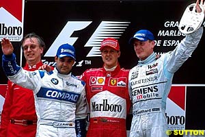 Last year's podium: Montoya, Schumacher and Coulthard