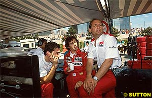 Senna, Prost and Dennis, Detroit 1988