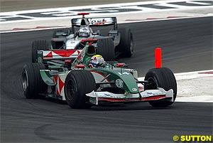 Webber scored Jaguar's first point of 2004