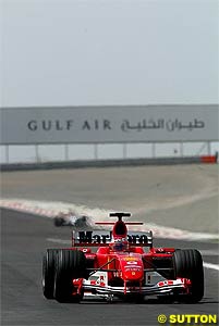 Barrichello could not match Schumacher's pace