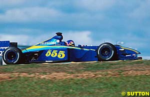 Jacques Villeneuve in the dual-livery BAR-Supertec 