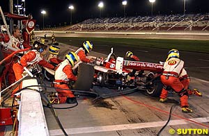Sebastien Bourdais pits on his way to victory