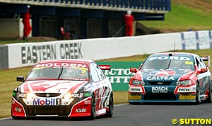 Unlike 2003, the battle between Mark Skaife and Russell Ingall ended with both cars remaining on track in a tough but fair dice