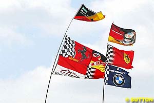 Fans' flags at the European GP