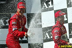 Schumacher on the podium