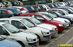 New car registrations in Britain revved up six percent last month from a year earlier to 197,591,