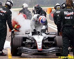 Raikkonen's McLaren catches fire during testing