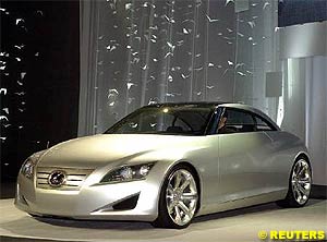 A Lexus LF-C luxury sports coupe concept car