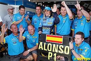 Alonso grabbed his first pole of 2004
