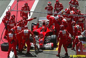 Schumacher pits for the fourth time