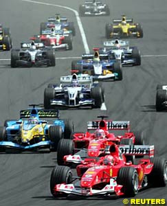 The start of the Hungarian Grand Prix