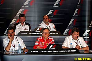 Otmar Szafnauer, Honda; Luca Mamorini Toyota; Dr Mario Thiessen, BMW; Paulo Martinelli, Ferrari; Norbert Haug, Mercedes 