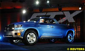 Toyota unveiled the FTX concept pickup truck at the North American International Auto Show on Sunday.