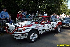 Andersson at the wheel of a Toyoya Celica in 2002