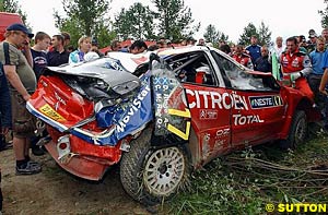 In 2005, a car that ends up like Colin McRae's in Finland last year could return to the rally the next day once repaired