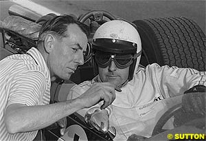 Turanac with Jack Brabham at the Mexican GP, 1967 