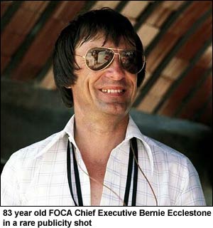 83 year old FOCA Chief Executive Bernie Ecclestone in a rare publicity shot