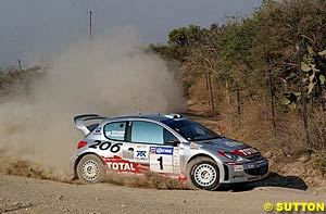 Harri Rovanpera won the 2002 Rally of Mexico in a Peugeot 206 as it prepared for World Championship status