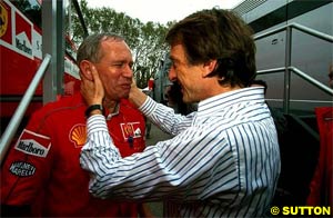 Byrne with Ferrari president, Luca di Montezemolo, in 2000