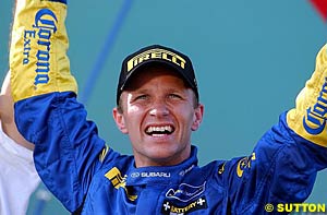 A happy Petter Solberg after his win