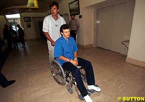 Olivier Panis at the Cure Marine sports injury rehabilitation hospital 