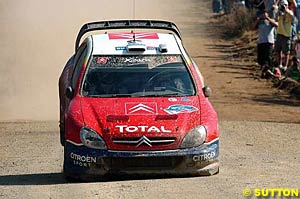 Sebastien Loeb failed to finish after holing the engine's oil sump