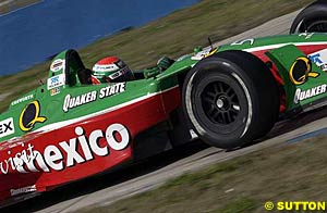 Adrian Fernandez testing his Champ Car last month, before he switched to the IRL