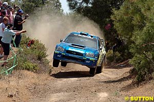 A flying Petter Solberg, who recovered to sixth after problems on day one