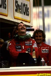 Nigel Mansell wins the 1985 British GP