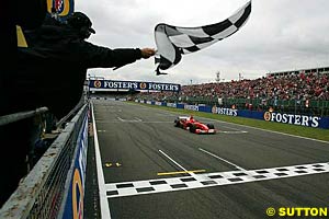 Michael Schumacher wins at Silverstone