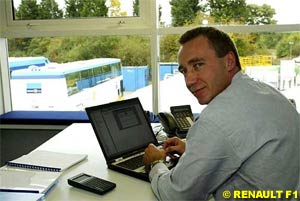 Bell in his office at the Renault Enstone factory